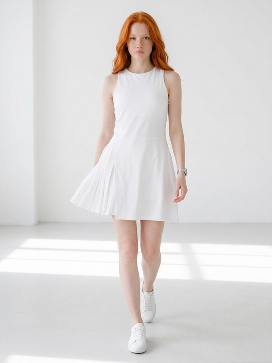 lululemon athletica Dresses & Skirts - Lululemon NWT Sleeveless White Pleated Skirt Dress